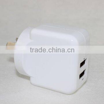 SAA approval 2.1A AU plug dual usb wall charger for iPhone smartphone                        
                                                Quality Choice