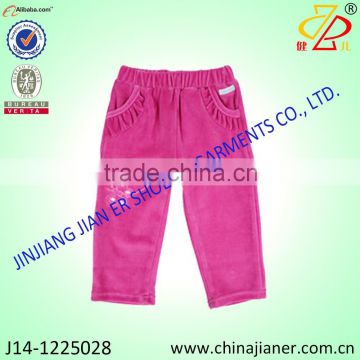 new style products red color with pocket fashion baby pants girls