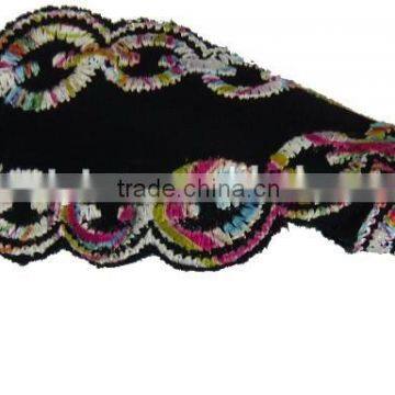 COLORFUL PRINT CHAIN DRESS MAKING LACE FABRIC