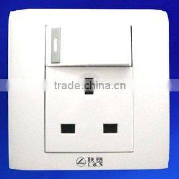 British Standard electrical socket with switch