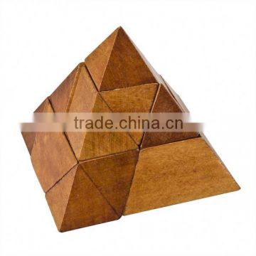 Wooden Triangle pyramid wooden brain teaser puzzles PY4006