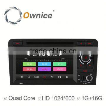 Ownice Quad Core Andriod 4.4 Car DVD GPS Stereo for Audi A3 S3 with radio BT