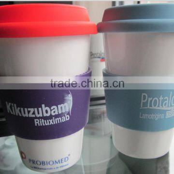 promotion custom ceramic cup with silicone lid ceramic mug with silicone sleeve