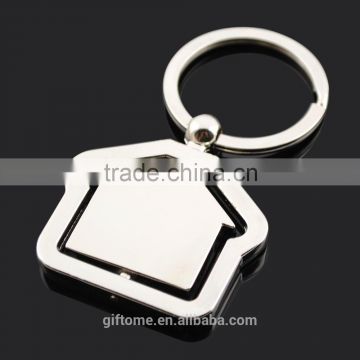 metal house shaped swirling keyring for promotion