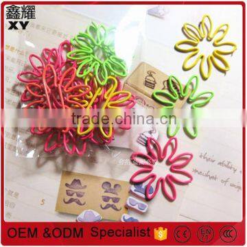 Good quality Promtional gifts customer logo colorful flower shape paper clips