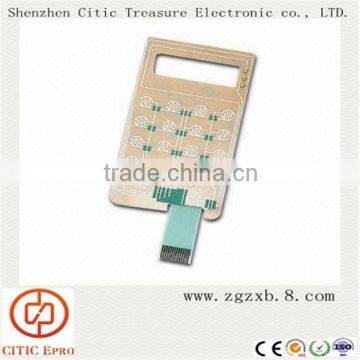 Sticker design membrane switch metal button ,LED touch light switch