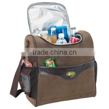 2014 PU leather cooler bag lunch bag with durable hard liner