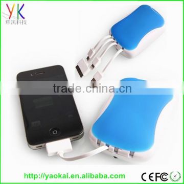 Paypal accepted 5000mah multi-wire charger power bank