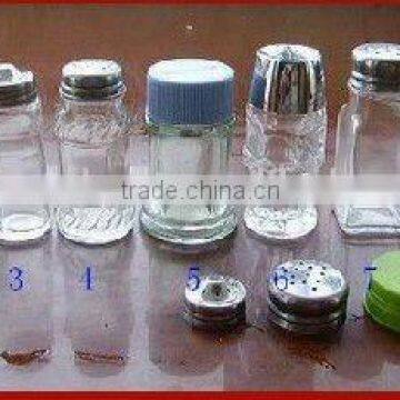 glass bulk spice jar salt and pepper shaker with plastic lid or stainless steel lid