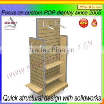 custom slatwall sports wear display, sports wear retail store rack stand