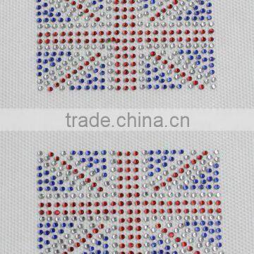 English flag hot fix rhinestone sticker