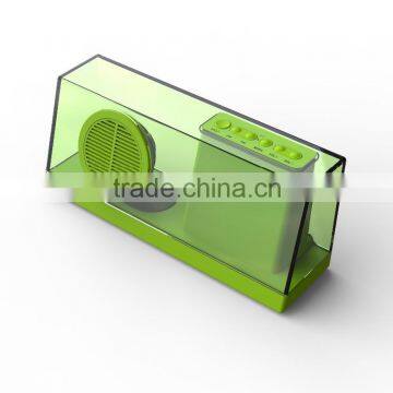 Gift products portable bluetooth speaker with FM radio crystal case speaker for home use