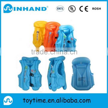 customised sports pvc inflatable baby swim vest, inflatable water kids life-saving jacket