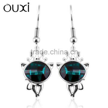 OUXI Factory direct price women's fashionable nickel free earring &ouxi jewelry made with Austria Crystal jewerly