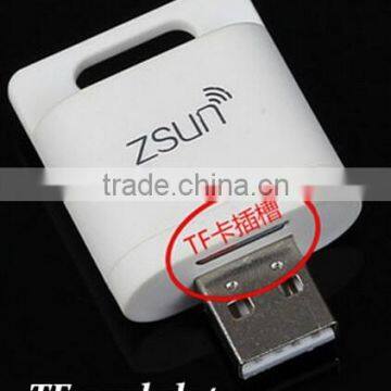 zsun WiFi Card Reader TF MicroSD USB 2.0 Flash Drive for PC Tablet Phone