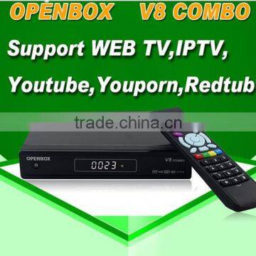 FTA Satellite Receiver DVB-S2+T2&T V8 Combo Support USB Wifi IPTV CAS PVR Twin Protocol Cccam Newcam MScam Youtube