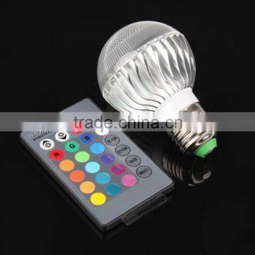 Remote Control 3W E27 16 Color LED RGB Magic Spot Light Bulb Lamp with Wireless CJ-RGBQPD-016