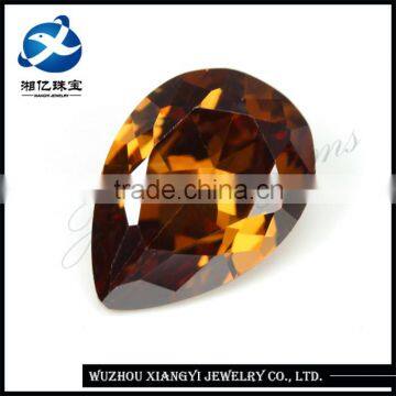 China wholesale cz gemstone coffee pear cz synthetic gem