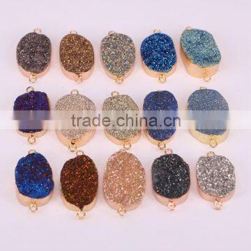 Square Shape Black / Purple Quartz Druzy Stone Beads, Square Shape Drusy Gem Stone Beads, Druzy Beads For Jewelry Making
