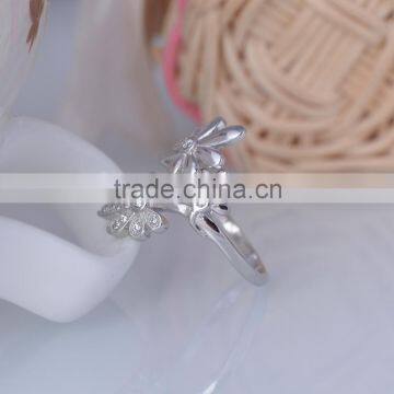 2015 Wholesale 925 Sterling Silver Ring Three Sunflower Pave Setting Ring photo-5