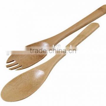 2016 Korean Wedding gift Long Handle Dinner Bamboo Wooden Organic Spoon Fork Set