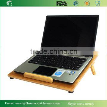 Natural Eco-Friendly Bamboo Cooling Vented Laptop Desk/Table Stand Up photo-4