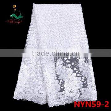 Haniye 2016 african embroidery tulle lace fabric high quality 5 yards for net dress/NYN59