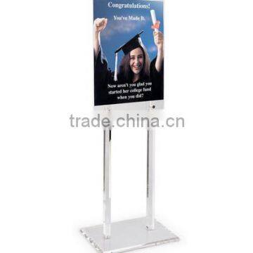 22 x 28 Poster Stand for Floor, Double Sided display stand, 67 inches tall - Clear