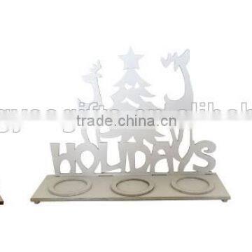 Wooden christmas reindeers with "HOLIDAYS" letter candle holder topdesk decoration xmas gifts for home decoration