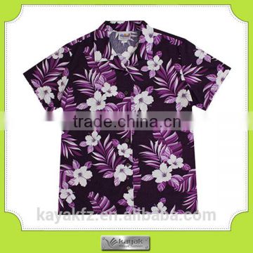 custom wholesale top quality men's cotton shirt aloha