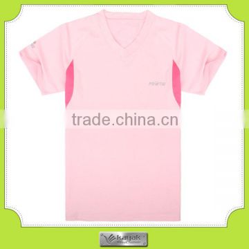 100% cotton 160 gsm t shirt pink V neck simple design t-shirts