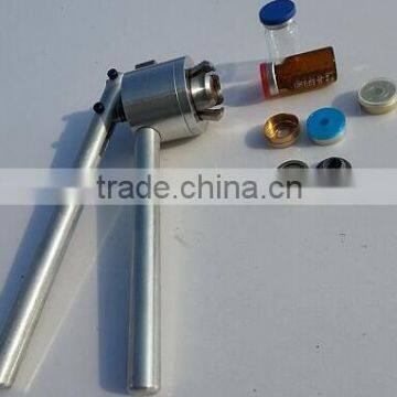 Manual/handle bottle crimper for crimp vial and seals