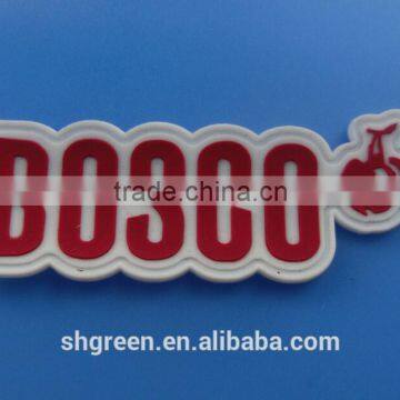 Newest 3D PVC rubber label with sewing line