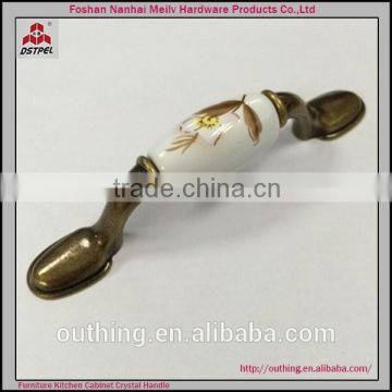 modern zinc alloy classic ceramic furniture kitchen cabinet handle