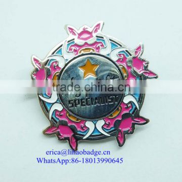 flower shape lapel pin manufacturers china custom metal badge