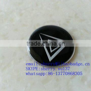 3D resin black and silver aluminium clear epoxy resin dome sticker