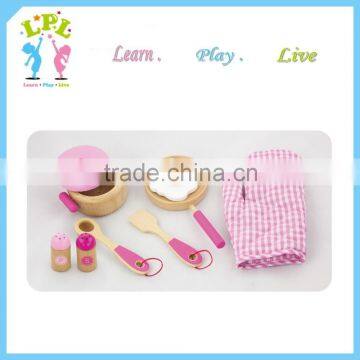 Nursery school educational toys wooden pretend play kitchen accessories for cooking games