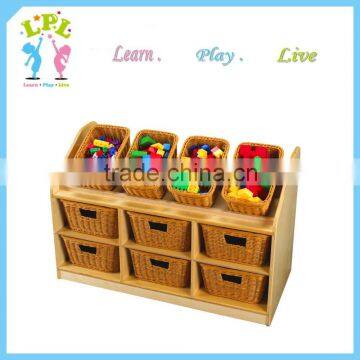 Wholesale custom high quality wooden preschool classroom furniture wooden storage unit storage cabinet for kids