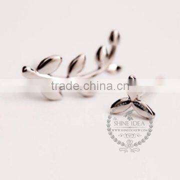 925 Sterling Solid Silver Leaf Branch Earring Stud Fashion Women Earring DIY Jewelry 6730605 photo-3