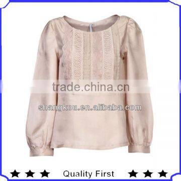 2016 Women Elegant Blouse Champagne Silk Blouses for Women photo-1