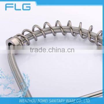 Whole Brass Body Lead Free Nickel Brushed UPC Pull Down And Rotating Spout Combined In One Kitchen Sink Faucet Mixer Tap FLG3763 photo-5