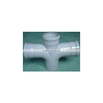 1Cavities PP Belling Pipe Fitting Cross Mould