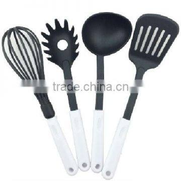 Cheap Price Professional 4 Piece Nylon Kitchen Utensil Set white+black nylon kitchen ware set nylon spoon NL21