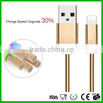 Newest Spring Metal Mobile Phone Usb Charger Data Cable for Iphone photo-4