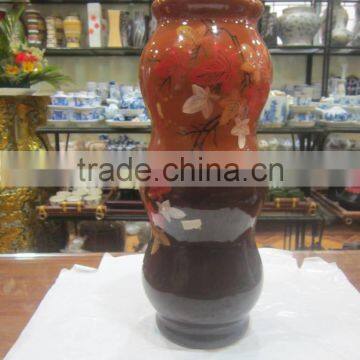 hand- painted lacquer vase unique designs from Vietnam