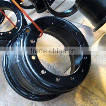 Black 10.00-25/2.0 Jiujiu OTR steel wheels