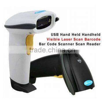 USB handheld barcode scanner andoride visible Laser Scanner black&white