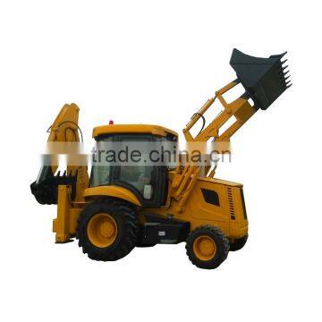 four wheel drive backhoe loader with 1m3 loading bucket