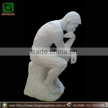 Famous White Artificial Marble The Thinker Statue