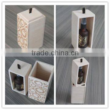 New designer decoration fancy paulownia wooden essential oil packaging box